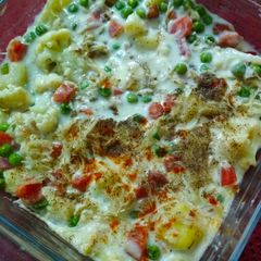 Baked vegetable in white sauce A picture of Baked vegetable in white sauce.