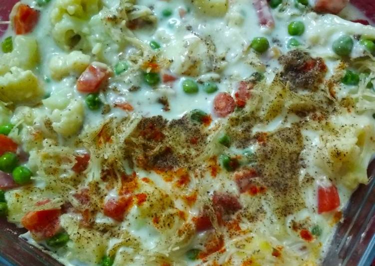 Step-by-Step Guide to Make Super Quick Homemade Baked vegetable in white sauce