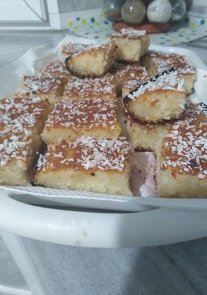 صورة لوصفة بسبوسه السبع كاسات بدون بيض أو طحين