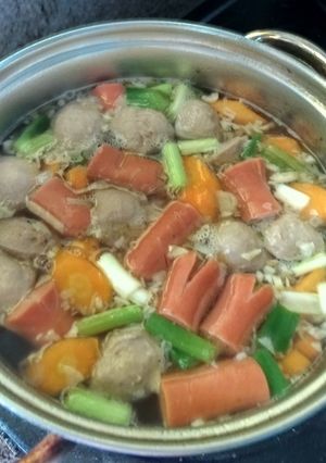 Foto resep Sop Bakso Sosis Simple