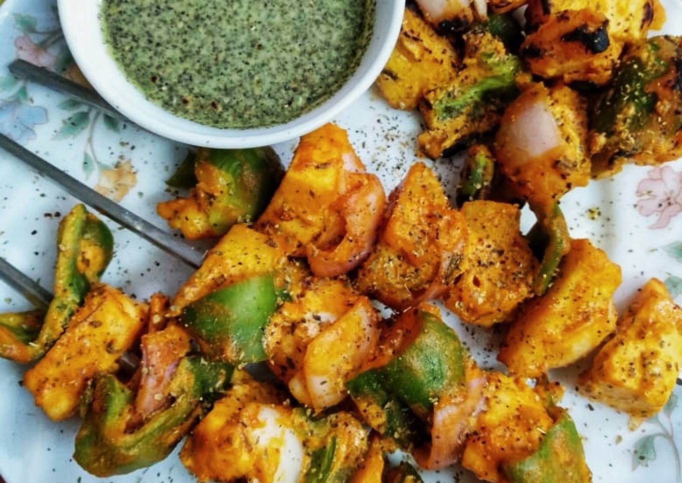 Paneer tikka barbeque