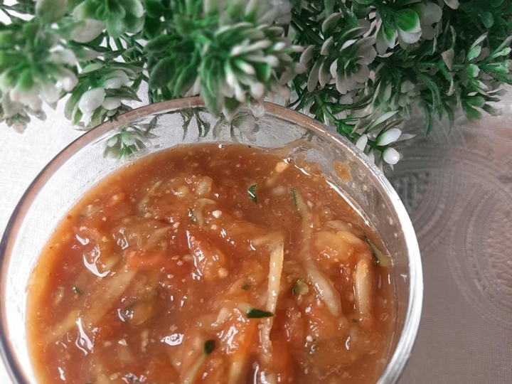 Langkah Gampang Membikin Resep  Rujak Serut Pepaya Timun yang Lezat, Enak Banget