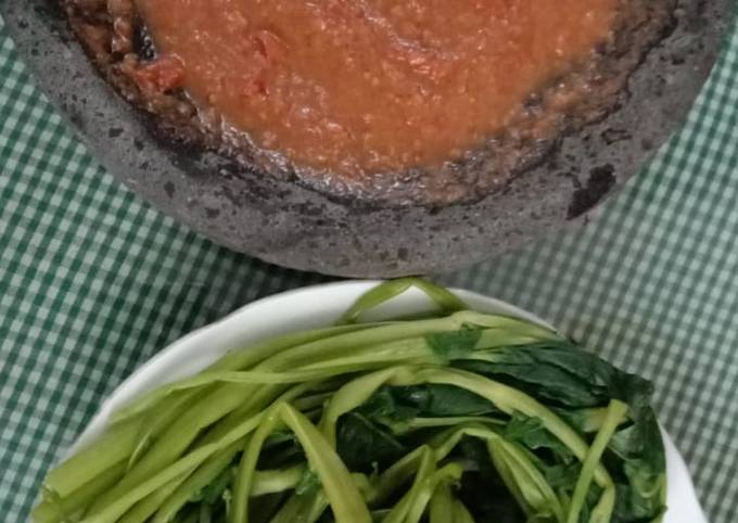 Resep: Plecing Bumbu Kacang Disuka😊🌶🥜🍅😋 Praktis