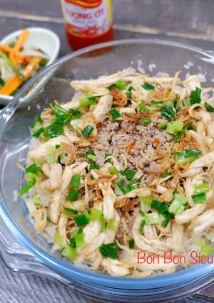 Hình của món Xôi Gà xé Pate Siêu tốc bằng Lò Vi Sóng.