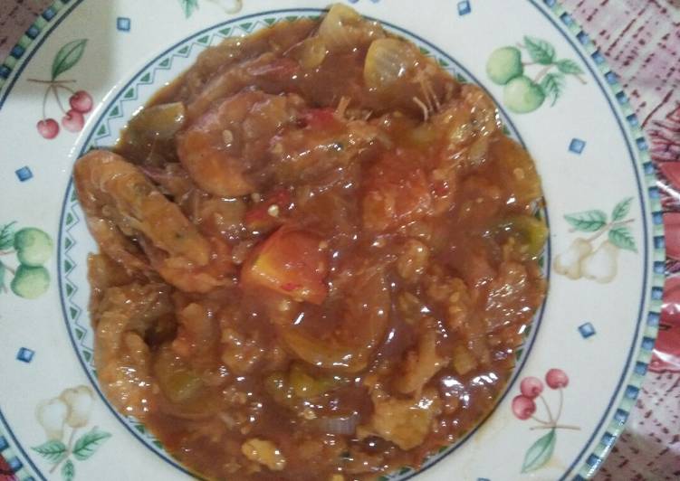 Resep Udang asam manis pedas Anti Gagal