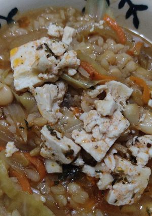 Una foto de Sopa de arroz (🌱)