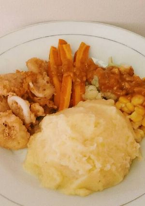 Foto resep Mashed potato + cumi goreng