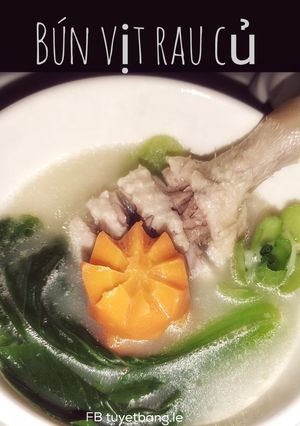 Hình của món Ăn dặm cho bé: Bún vịt rau củ.