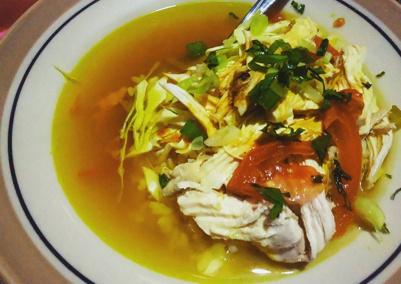 Soto ayam Surabaya (menu diet)