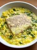 Turmeric Risotto with Simmered Pollock