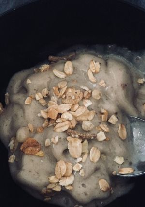 Una foto de Helado de banana y cacao VEGANO