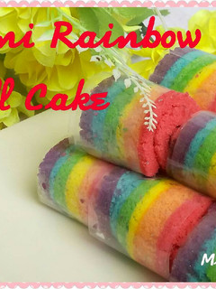 Foto resep Mini Rainbow Roll Cake