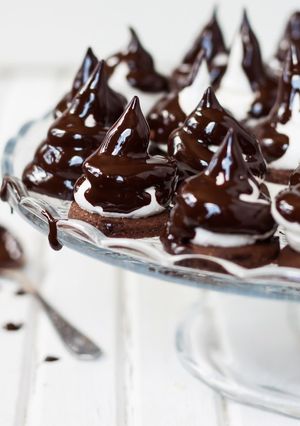 A picture of Chocolate cake with meringue.