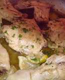 Pollo estofado al limón