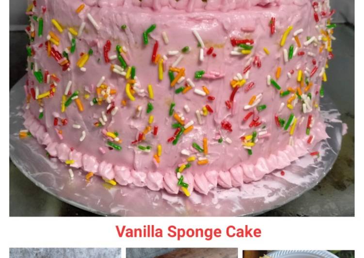 Resep Vanilla Sponge Cake Lembut Banget Tanpa Emulsifier, Lezat