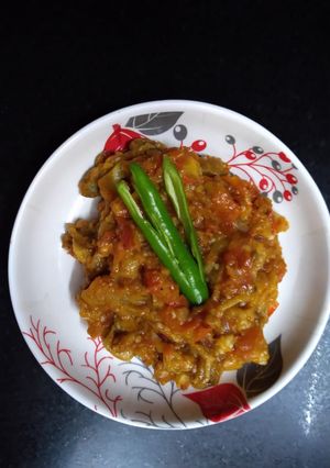 A picture of Baingan bharta.