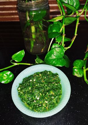A picture of Spicy Tangy Kairi Ki Chutney 💚.
