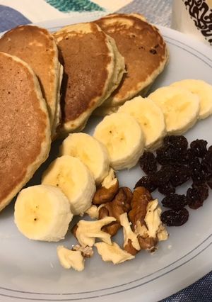 Una foto de Panqueques de banana y salvado de avena