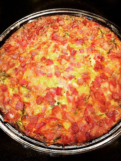 A picture of Spinach, Cheese and Bacon Crustless Quiche.