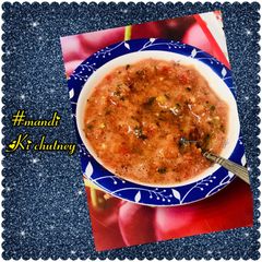 A picture of Mandi ki chutney / salata hara /Arabic dip.