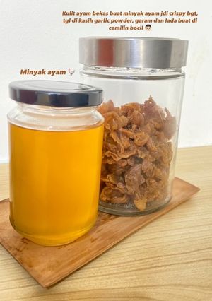 Foto resep Minyak Ayam/Schmaltz Slow Cooker + Kulit Ayam Crispy