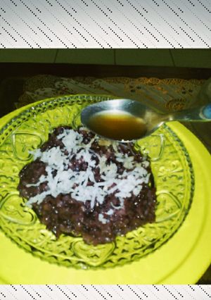 Foto resep Ketan Hitam Kukus Kuah Gula Merah