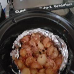 A picture of Slow cooker loaded potatoes.