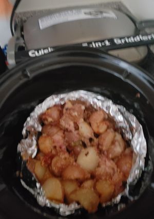 A picture of Slow cooker loaded potatoes.