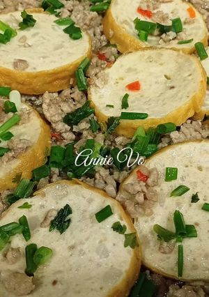Hình của món Thịt xay kho chả chiên.