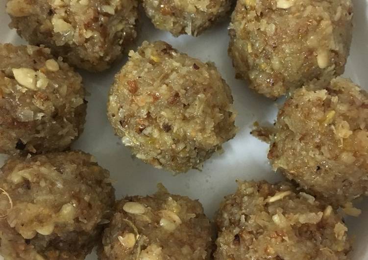 Simple Way to Make Super Quick Homemade Coconut and dry fruits laddo