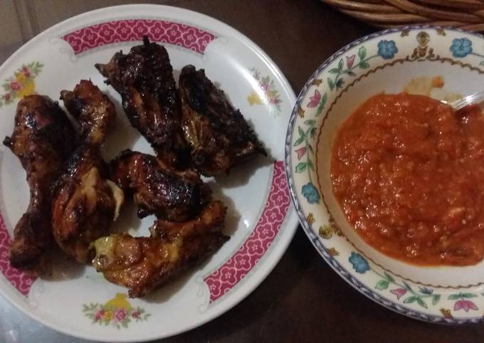 Ayam bakar mentega dan sambal mantap