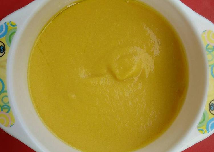 Resep MPASI 8m+ : Bubur Jaja (jagung-jamur) scramble egg 4* + evoo yang Sempurna