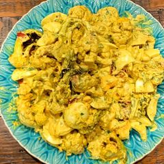 Curried egg and cauliflower salad A picture of Curried egg and cauliflower salad.