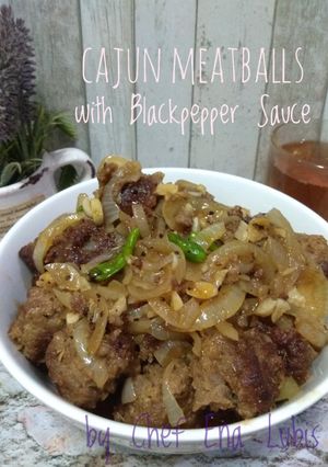 Foto resep Cajun Meatballs with Blackpepper Sauce