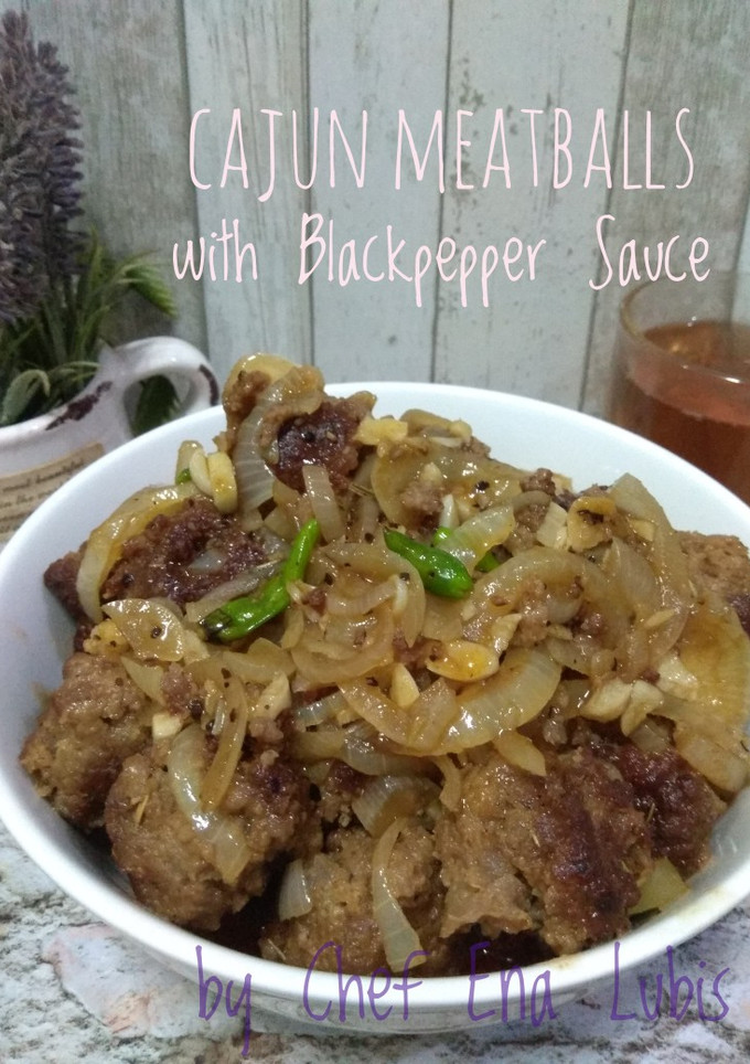 Foto resep Cajun Meatballs with Blackpepper Sauce
