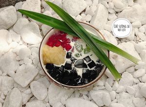 Hình của món Chè sương sa hạt lựu.