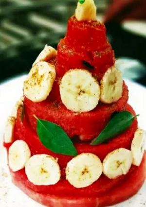 A picture of Watermelon cake.