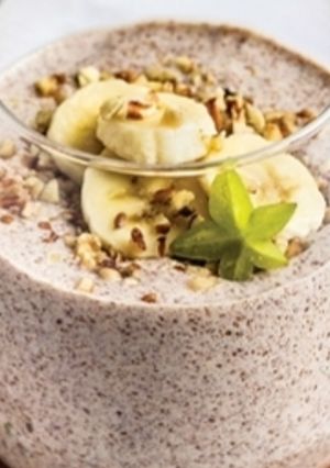 Una foto de Pudín de plátano con linaza