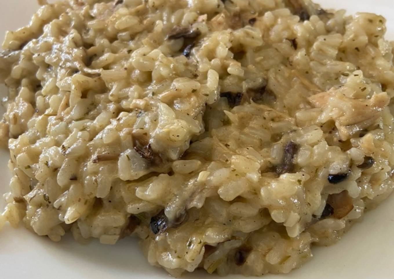 Risotto de pollo y champiñones con Mambo