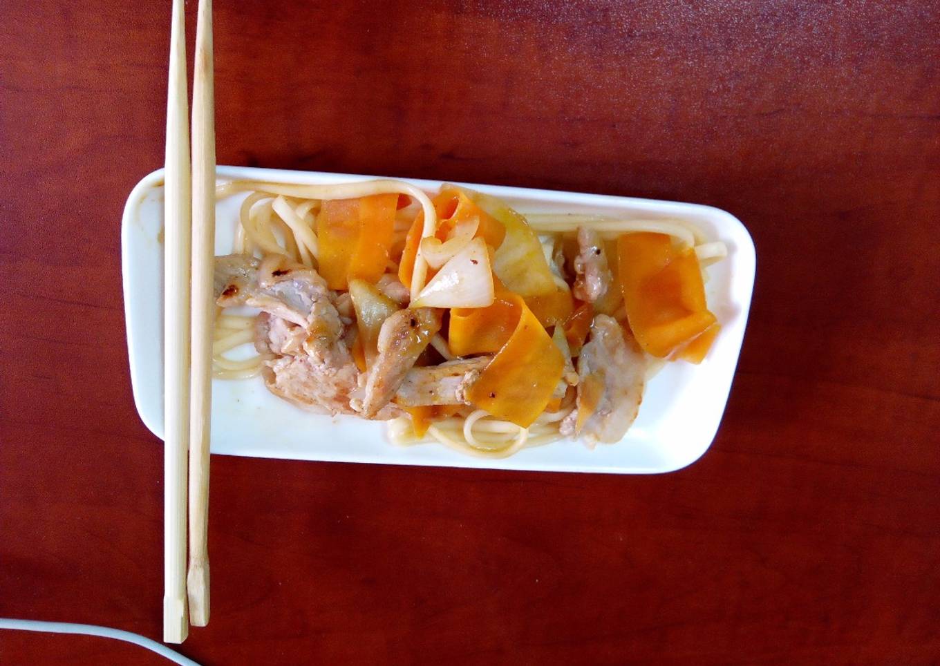 Easy Japanese style stir fried noodles and vegetables