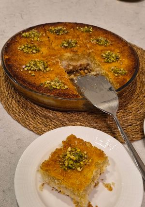 صورة لوصفة بسبوسه بالقشطه