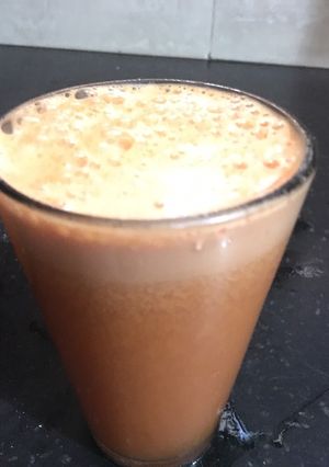 A picture of Orange and carrot juice.