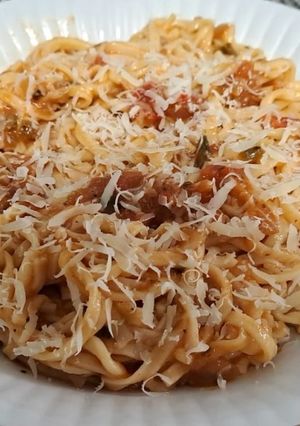Una foto de Tallarines al huevo caseros