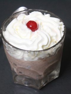 Una foto de Arroz con leche y chocolate al microondas
