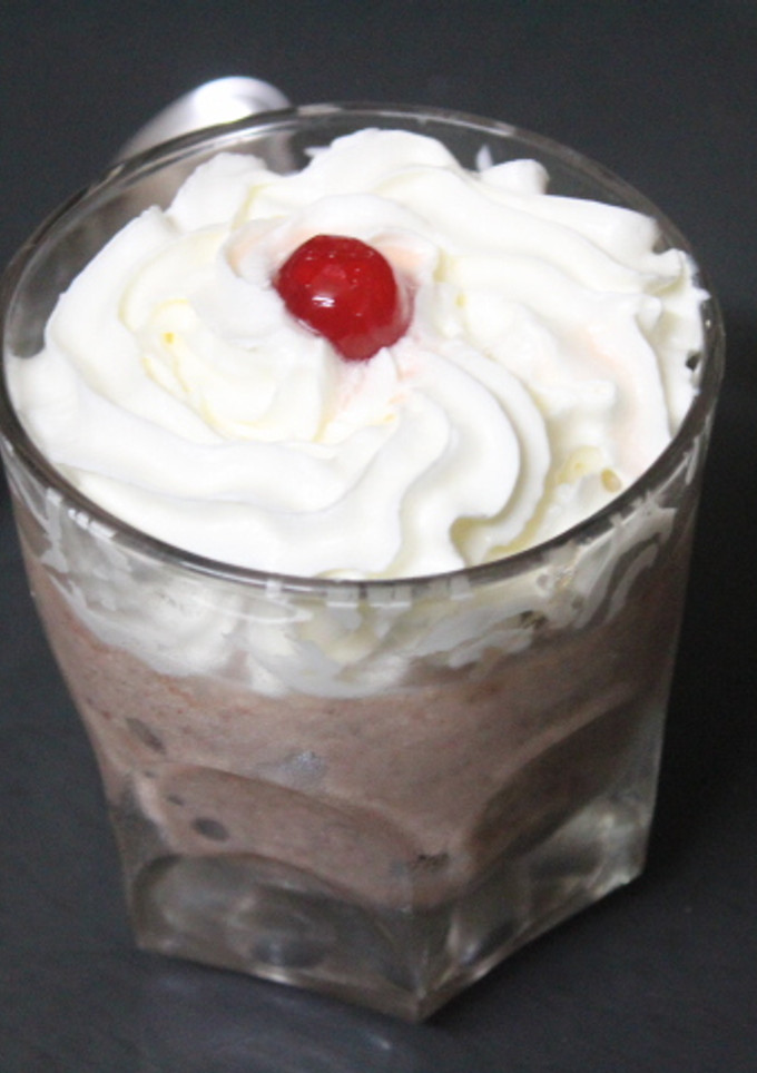 Una foto de Arroz con leche y chocolate al microondas