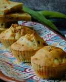 Muffin salati con fave, pancetta e pecorino