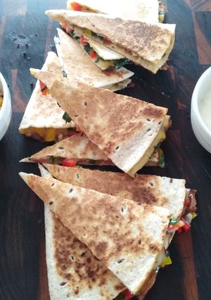 A picture of Quesadillas (two versions).