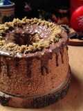 Liu Bao Tea (Ancient Chinese Dark Tea) Chiffon Cake dengan topping Chocolate Dubai