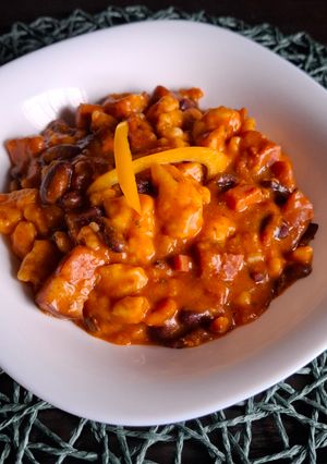 Füstölt csülkös - szalonnás- babos - galuska recept fotója