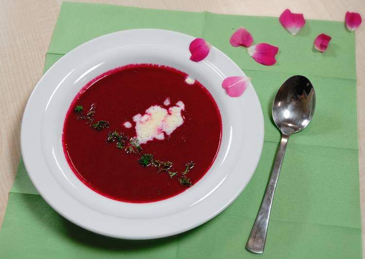 Recipe of Any-night-of-the-week Beetroot soup with horseradish cream
